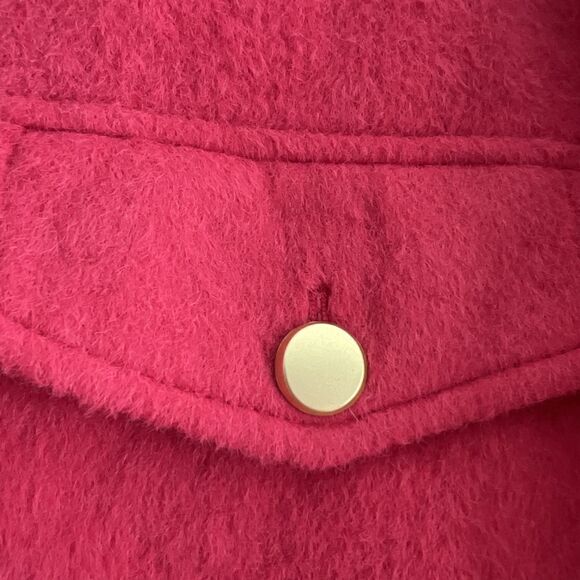 Joie Pink Flannel Gold Button Down Shacket Jacket Size medium - Picture 3 of 8